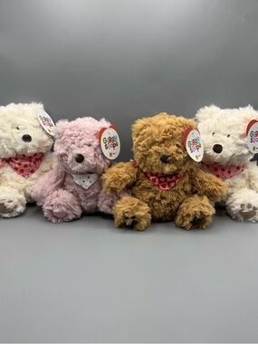 Gigglescape Small 8" Teddy Bear Plush Lot Of 4 NEW